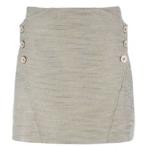 TED BAKER  London Mini Skirt Metallic Silver 6